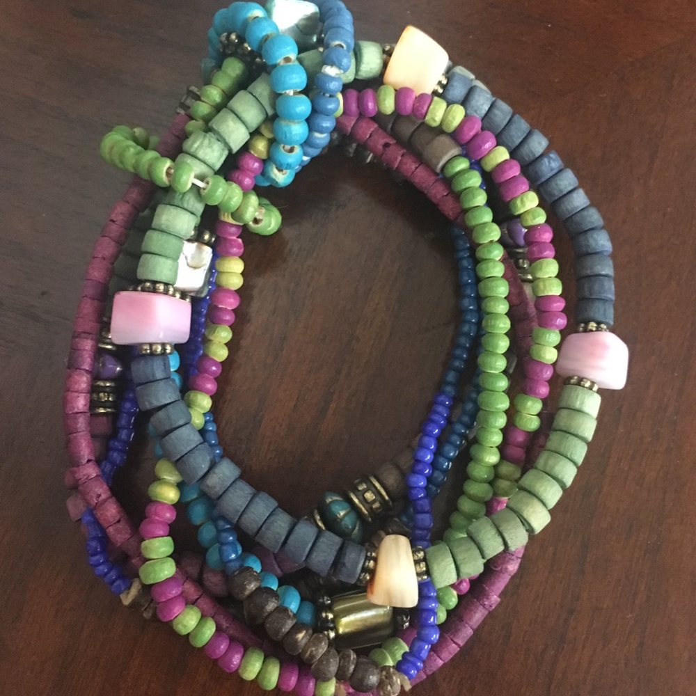Multi-strand boho stretch bracelet